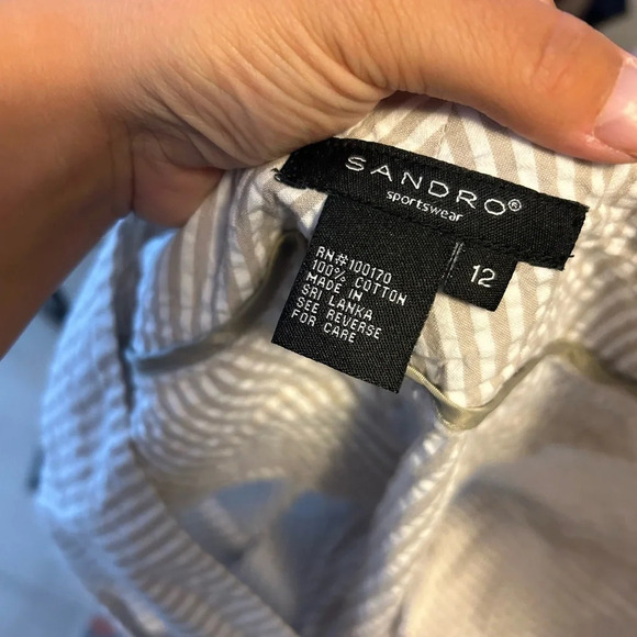 Sandro Seersucker Wide Leg Capris - Picture 3 of 4